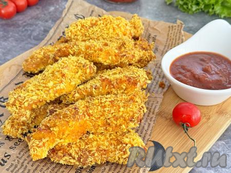 Куриные стрипсы в хрустящей панировке в аэрогриле