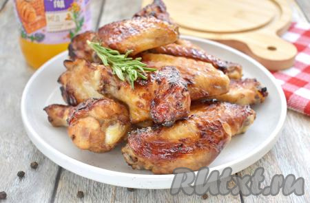 Куриные крылышки в медовом соусе в аэрогриле