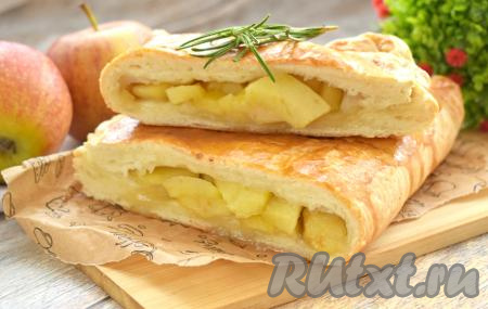 Пирог с яблоками из слоёного теста в аэрогриле