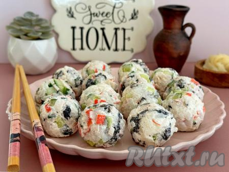 Ленивые суши-шарики с крабовыми палочками