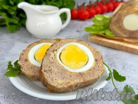 Рулет из фарша с яйцом в аэрогриле