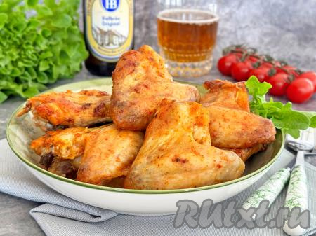Куриные крылышки в пиве в духовке
