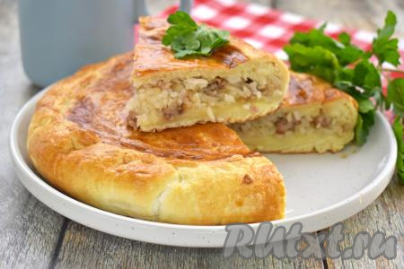 Курник из слоёного теста в аэрогриле