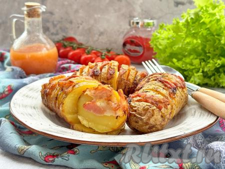 Картошка с беконом в фольге в аэрогриле