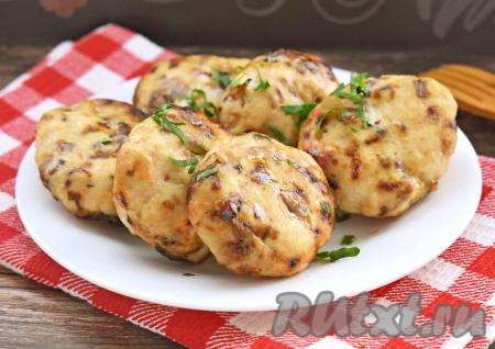 Куриные котлеты с грибами в аэрогриле