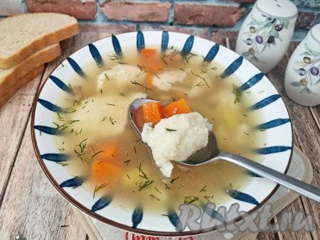 Суп с тушёнкой и клёцками