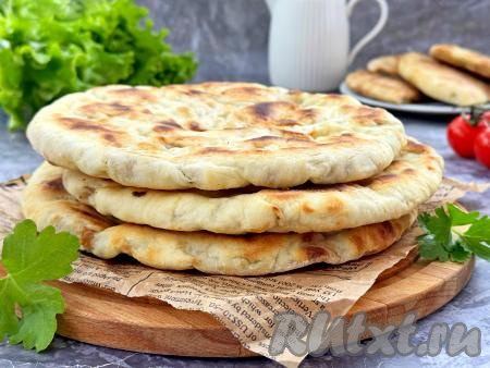 Хычины с мясом на сковороде