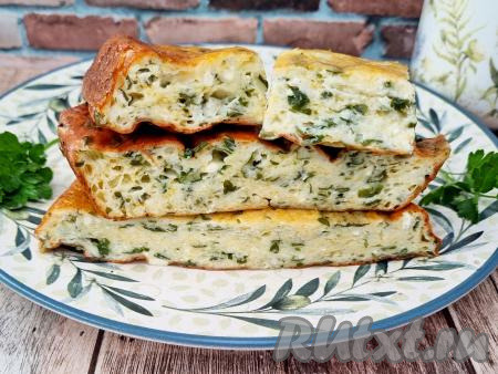 Творожная запеканка с сыром и зеленью
