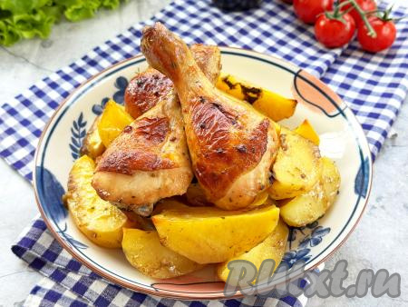 Курица с картошкой в соусе "Терияки" в духовке
