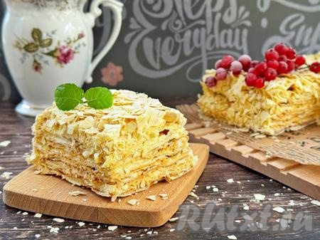 Торт "Наполеон" из лаваша со сгущёнкой и маслом