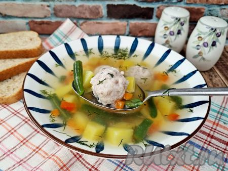 Суп с фрикадельками и мексиканской смесью