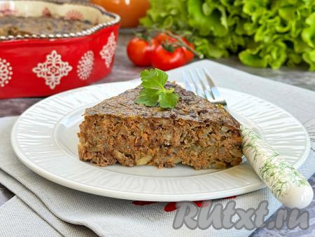 Печёночная запеканка с рисом в духовке