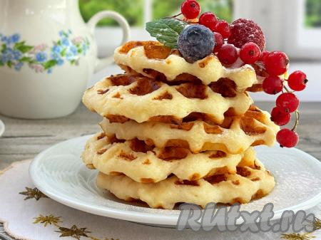 Творожные вафли с рисовой мукой в вафельнице