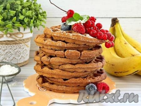 Шоколадно-банановые вафли в вафельнице