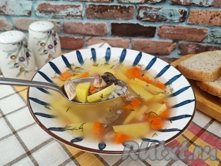 Суп из консервированной скумбрии в масле