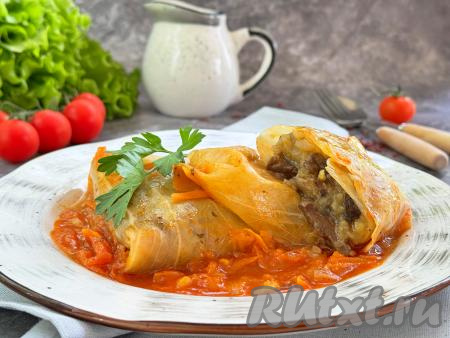 Постные голубцы с картофелем и грибами