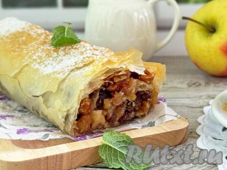 Штрудель с яблоками из теста фило в аэрогриле