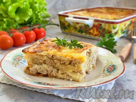 Лазанья из теста фило с фаршем