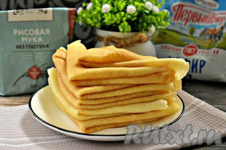 Блины на кефире на рисовой муке
