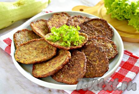 Оладьи из куриной печени и кабачка