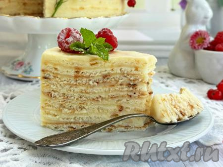 Творожный торт на сковороде с заварным кремом