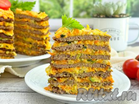 Печёночный торт с кабачками