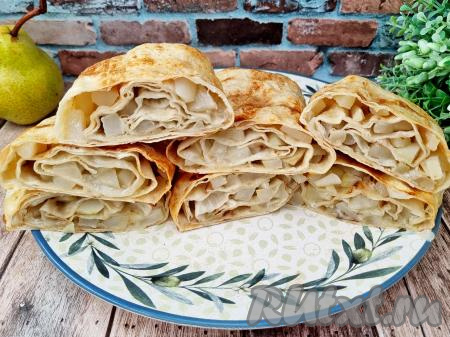 Штрудель из лаваша с грушами