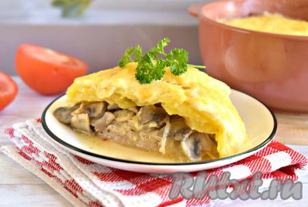 Свинина с картошкой и шампиньонами в духовке