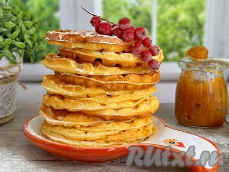 Творожные вафли на кефире