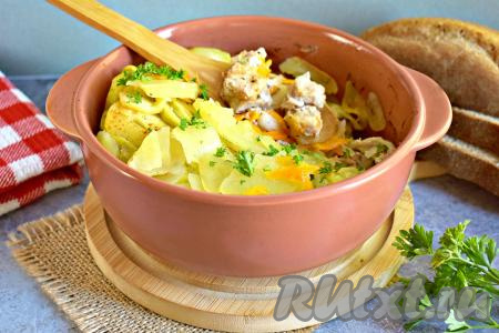 Свинина с картошкой и кабачком в духовке