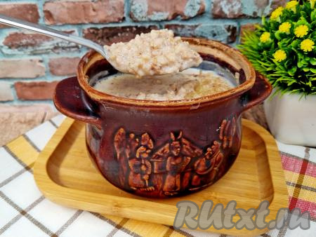 Овсяная каша на молоке в духовке в горшочке
