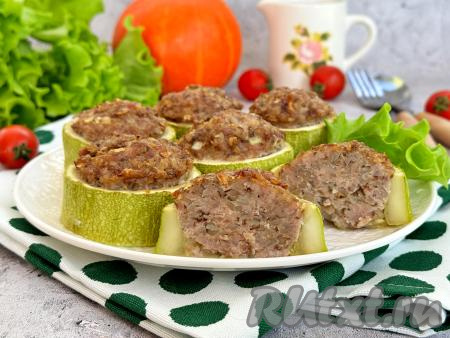 Кабачки с фаршем и гречкой в духовке