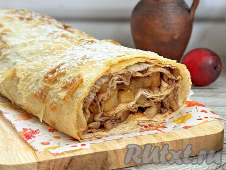 Штрудель с яблоками из лаваша в аэрогриле