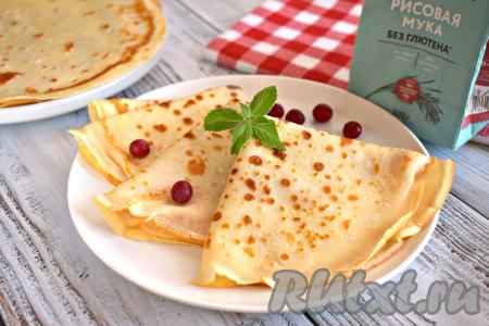 Блины на рисовой муке и молоке