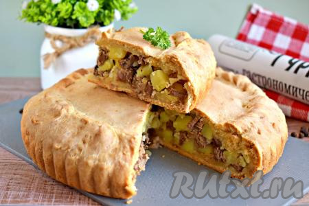 Пирог с говядиной и картошкой в духовке