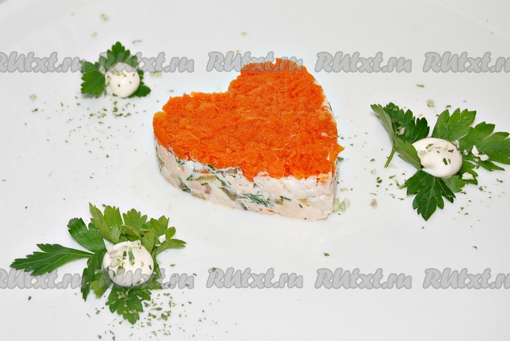 Салат «Мимоза» с горбушей и сыром