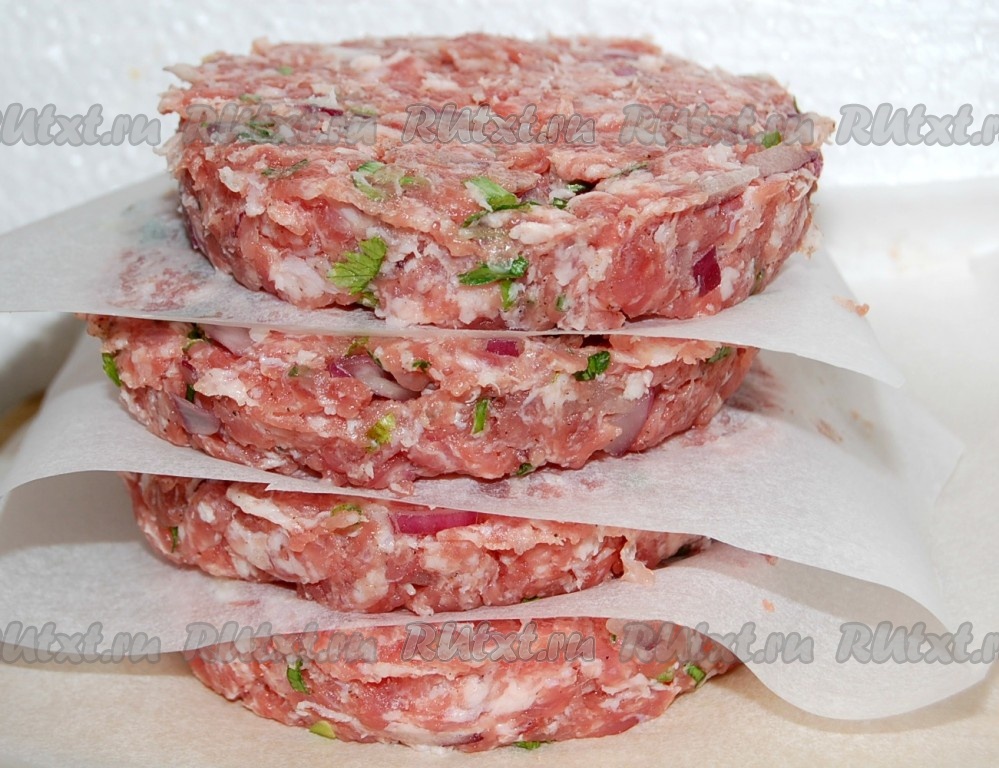 Котлеты для бургера из говядины – пошаговый рецепт приготовления с фото