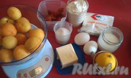 Ингредиенты для приготовления пирога с абрикосами