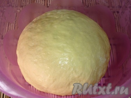 Перемешивая всыпать просеянную муку и замесить эластичное тесто, накрыть салфеткой и оставить минут на 10-15.
