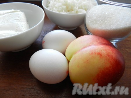 Ингредиенты для приготовления сладкой рисовой запеканки с творогом