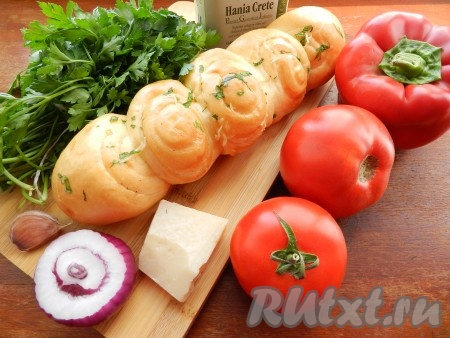Ингредиенты для приготовления брускетты с помидорами