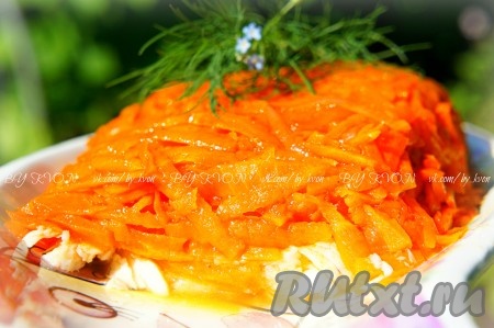 Наивкуснейшую рыбу под морковью и луком можно подавать на стол. Приятного вам аппетита!
