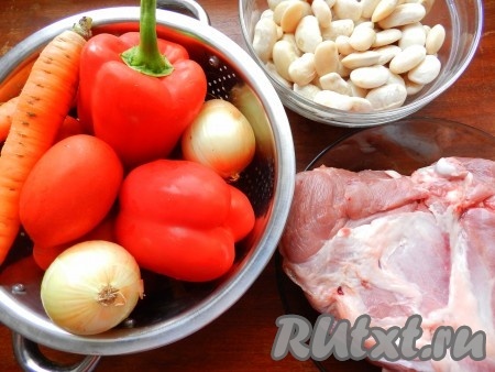 Ингредиенты для приготовления мясного рагу с овощами