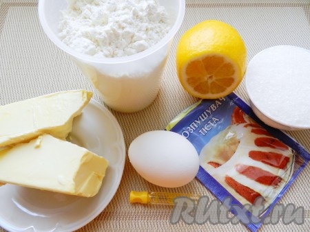 Ингредиенты для приготовления лимонного песочного печенья