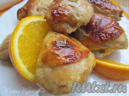 Курица в имбирно медовом соусе с апельсинами