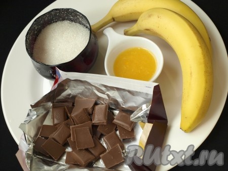Ингредиенты для приготовления шоколадно-бананового крема