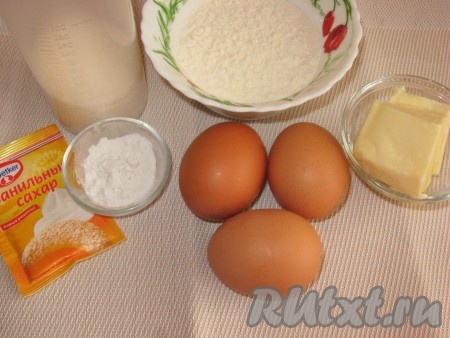 Ингредиенты для приготовления ванильного кекса