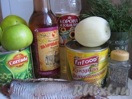 Ингредиенты для приготовления салата "Обжорка"