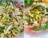 Рецепт салата с консервированной сайрой