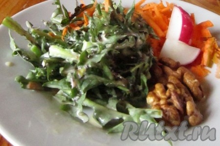 Весенний салат из одуванчиков "Чистое здоровье"